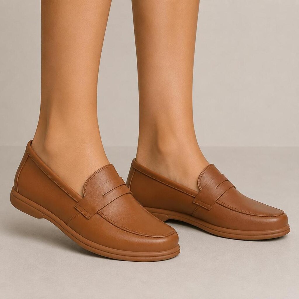 Mocassim Feminino em Couro Conforto Casual Elegante