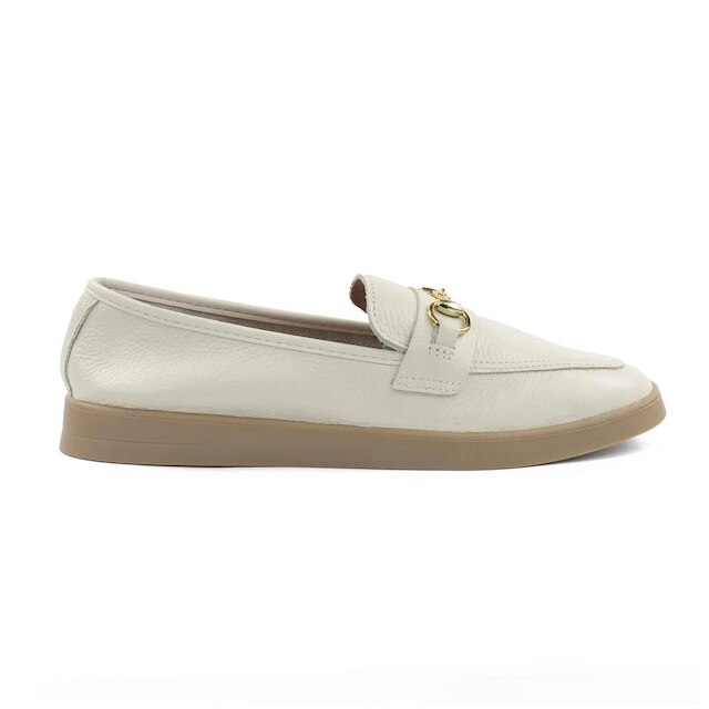 Mocassim Feminino Giulia Domna Couro Bege - 195010