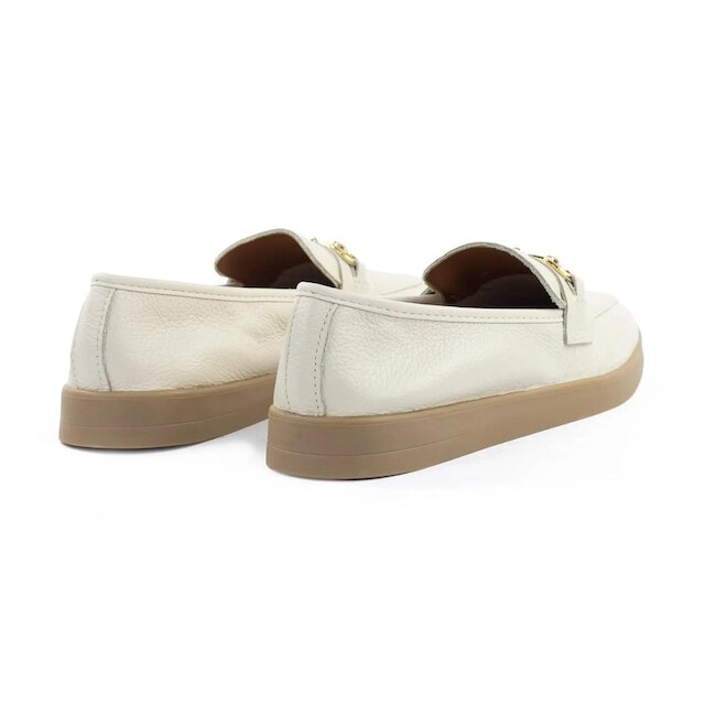 Mocassim Feminino Giulia Domna Couro Bege - 195010