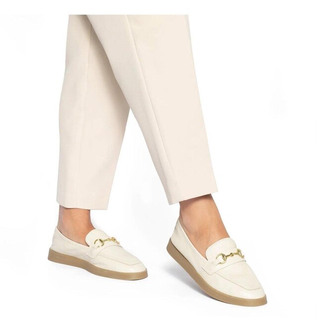 Mocassim Feminino Giulia Domna Couro Bege - 195010