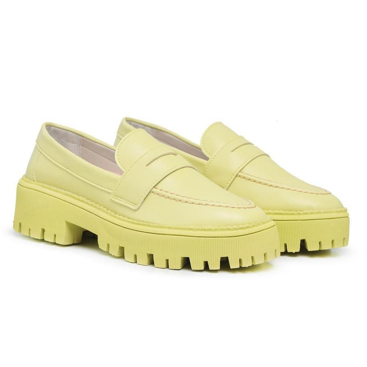 Mocassim Feminino Improvizzo Tratorado Tiras Casual Conforto - Amarelo Menor preço em Mocassim Feminino Improvizzo Tratorado Tiras Casual Conforto - Amarelo