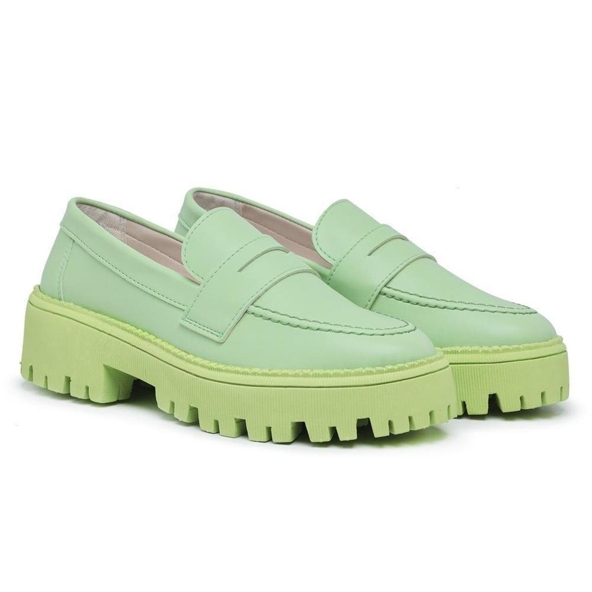 Mocassim Feminino Improvizzo Tratorado Tiras Casual Conforto - Verde Menor preço em Mocassim Feminino Improvizzo Tratorado Tiras Casual Conforto - Verde