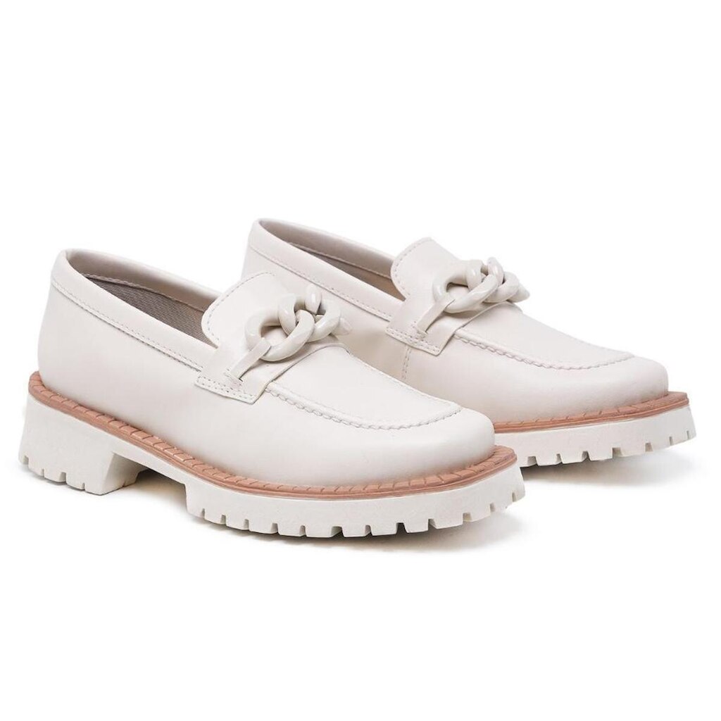 Mocassim Feminino Sapato Tratorado Oxford Calce Fácil