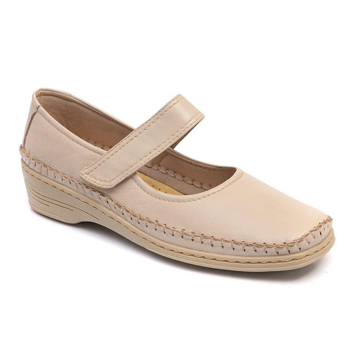 Mocassim feminino sola anabela Couro MAGER 1016 marfim - Bege | Zattini