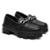 Mocassim Feminino Tratorado Confortável Tendência Corrente - Preto