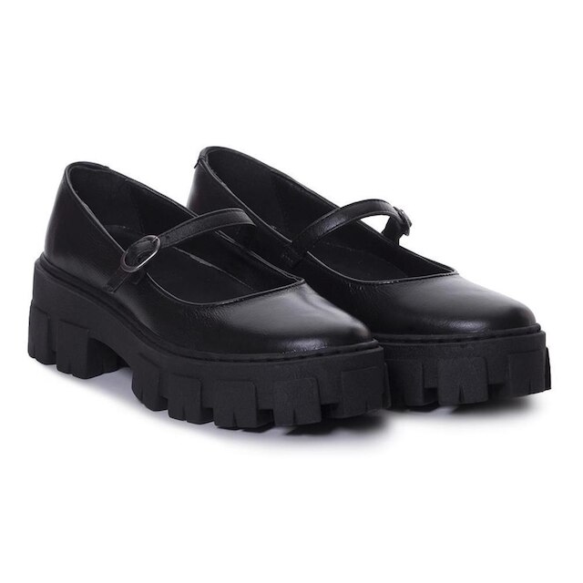 Mocassim Feminino Tratorado Couro Fivela Moderno Casual