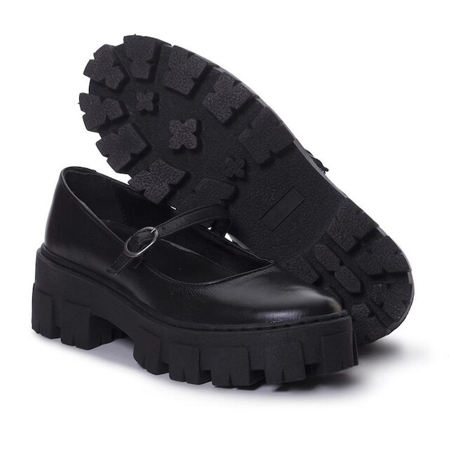 Mocassim Feminino Tratorado Couro Fivela Moderno Casual
