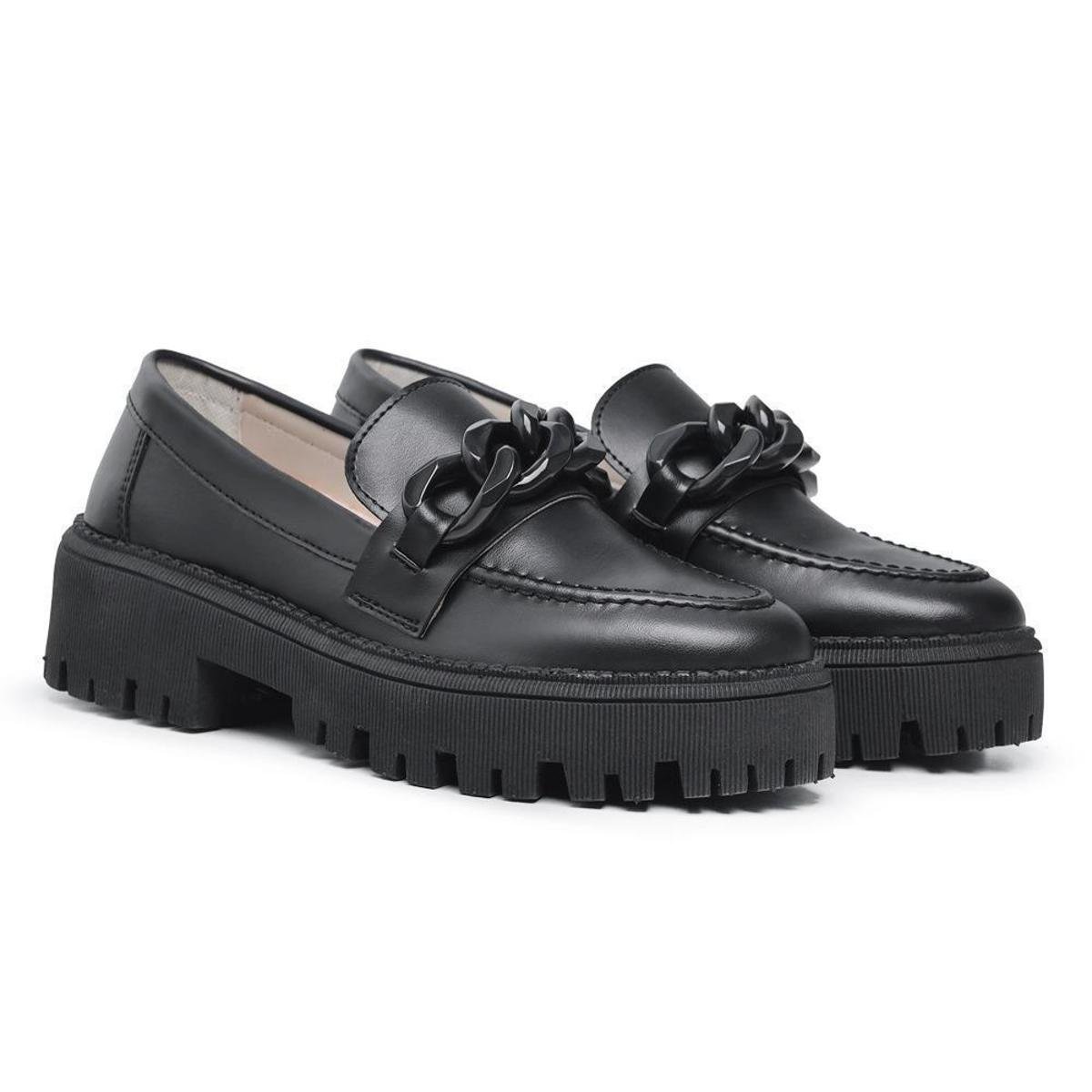 Mocassim Feminino Tratorado Plataforma Corrente Improvizzo Menor preço em Mocassim Feminino Tratorado Plataforma Corrente Improvizzo