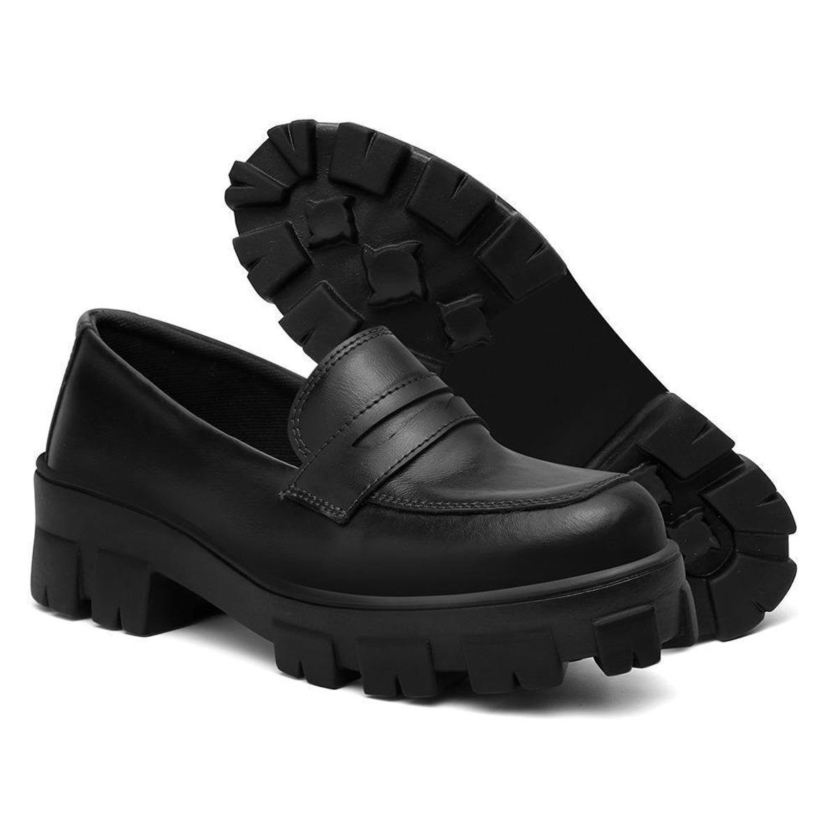 Mocassim Feminino Tratorado Salto Baixo Confortável Casual Menor preço em Mocassim Feminino Tratorado Salto Baixo Confortável Casual