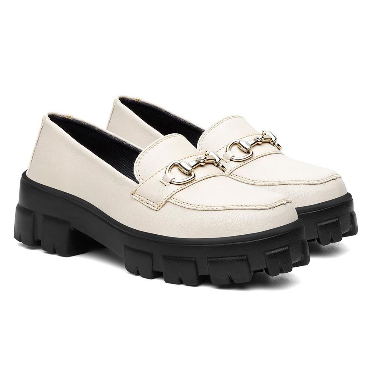 Mocassim Feminino Tratorado Salto Baixo Confortável Metal Menor preço em Mocassim Feminino Tratorado Salto Baixo Confortável Metal
