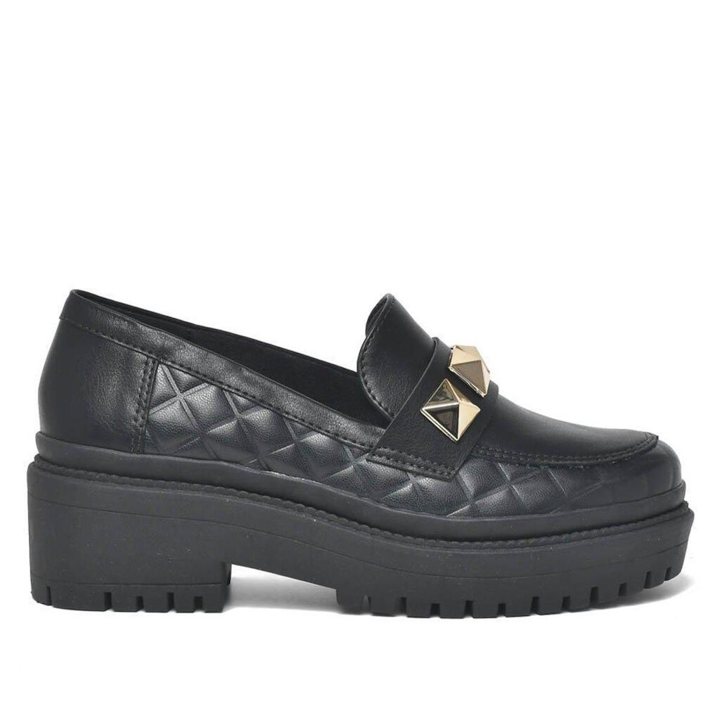 Mocassim Feminino Via Marte Matelassê 23-904 Preto