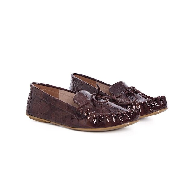 Mocassim Feminino Vizzano Envernizado Marrom