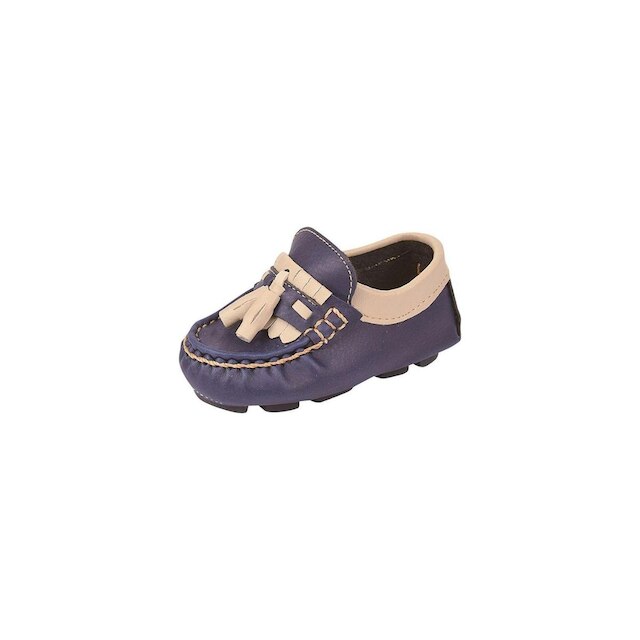 Mocassim Infantil Bebê Menino Pompom Marinho
