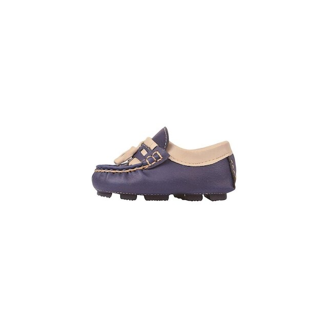 Mocassim Infantil Bebê Menino Pompom Marinho
