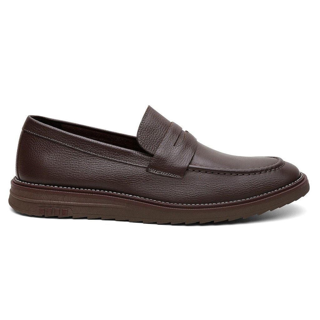 Mocassim Loafer Casual Centuria Gravata Couro Cafe