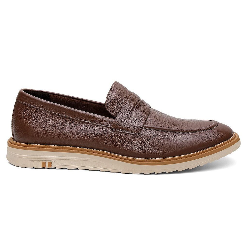 Mocassim Loafer Casual Centuria Gravata Couro Caramelo