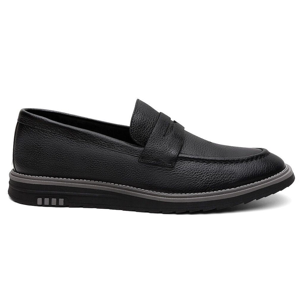 Mocassim Loafer Casual Centuria Gravata Couro Preto