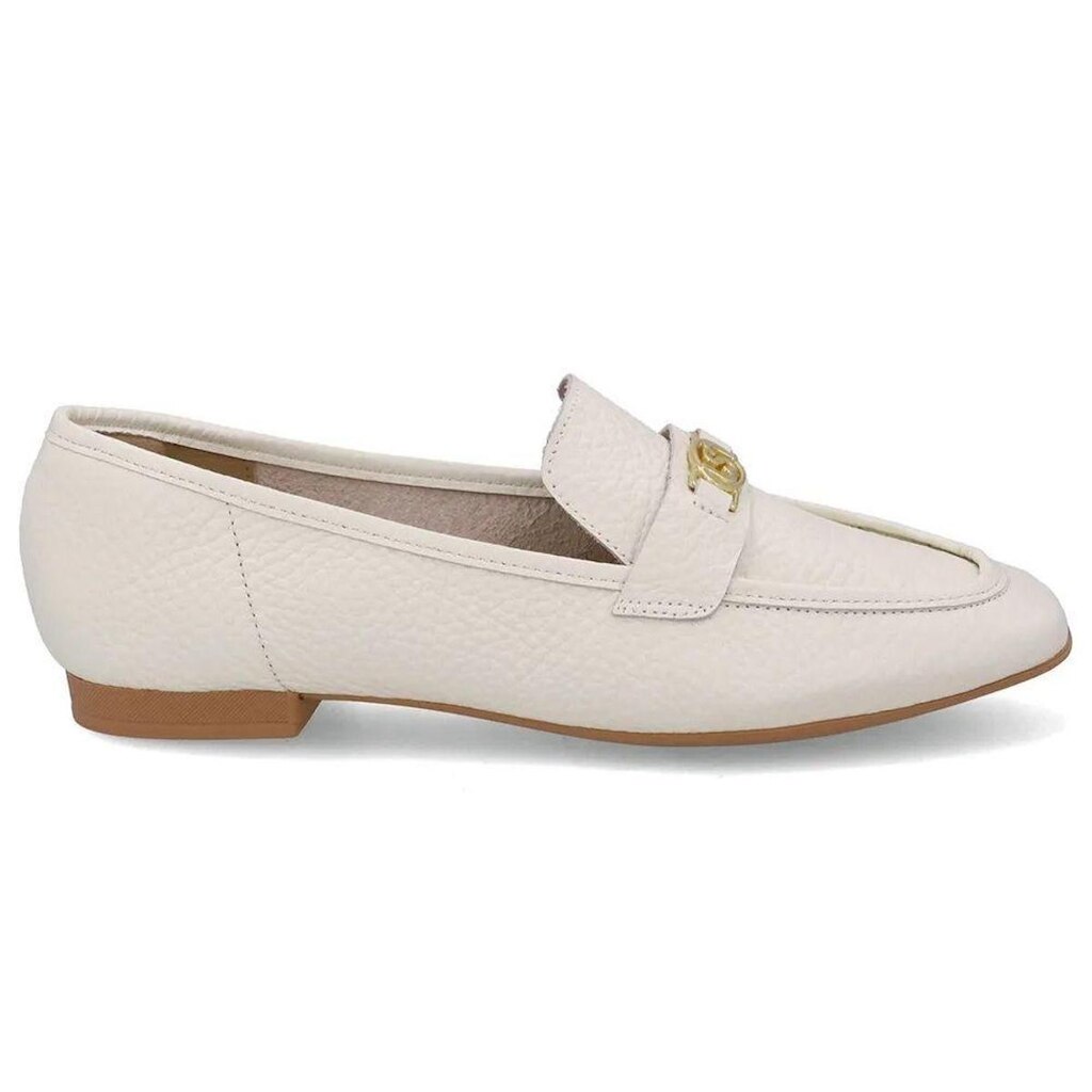 Mocassim Loafer Feminino Couro Marfim Usaflex UD30004