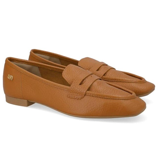 Mocassim Loafer Feminino Couro Ocre Usaflex UD30002