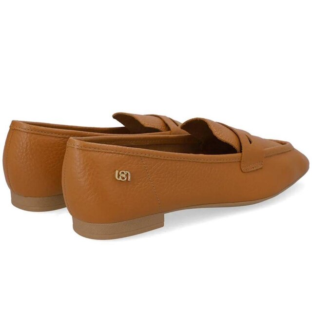 Mocassim Loafer Feminino Couro Ocre Usaflex UD30002