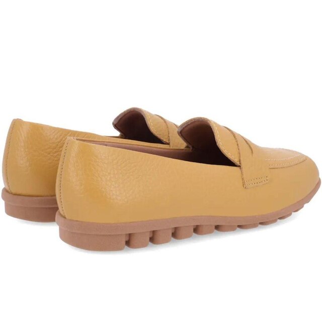 Mocassim Loafer Feminino Couro Usaflex Baixo Confort