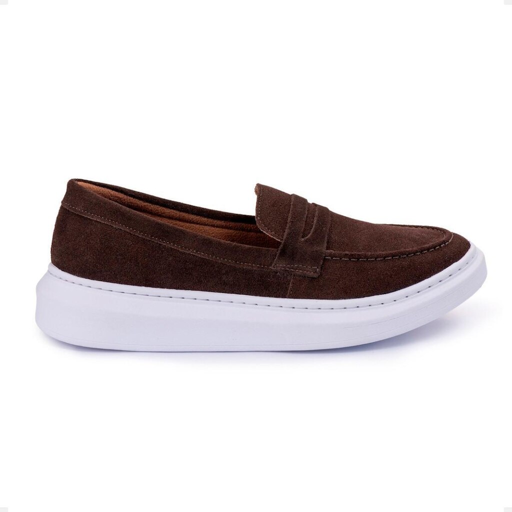 Mocassim Loafer Tênis Slip on Casual Camurça Elegante Confortável