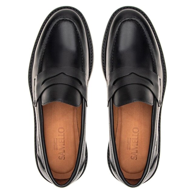 Mocassim Masculino Alfe Semi Acabado Preto Samello