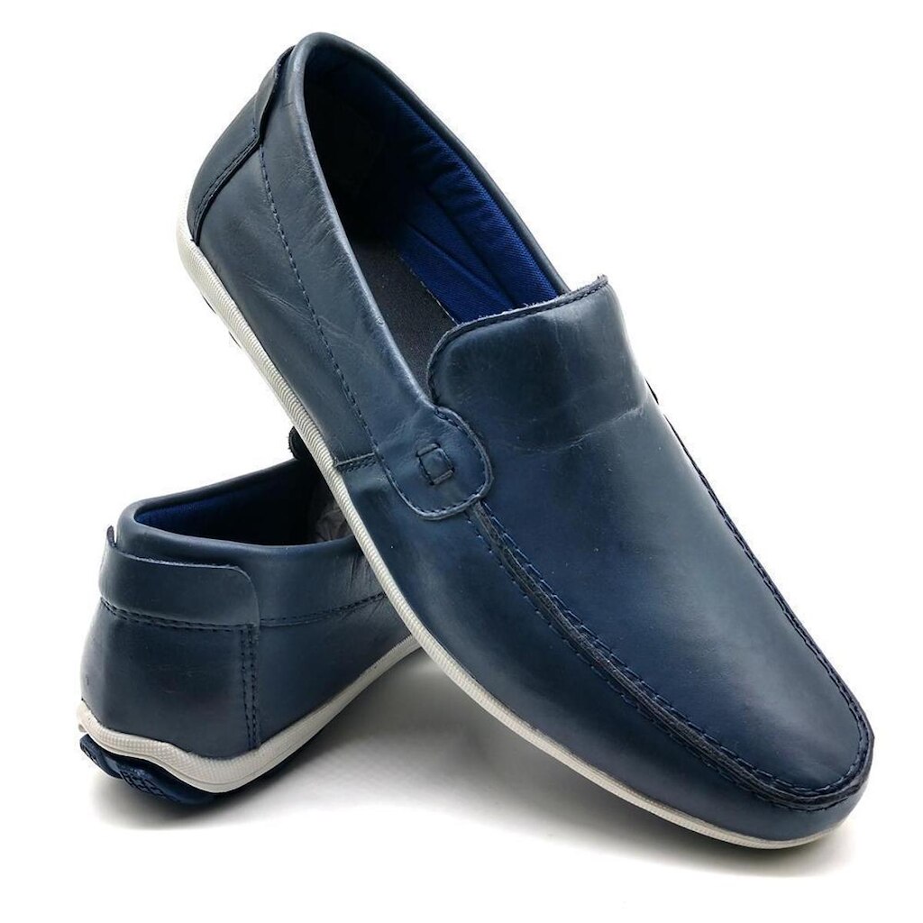 Mocassim Masculino Couro Palmilha Gel Macio Conforto Casual