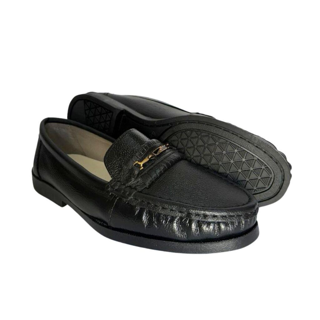 Mocassim Masculino Couro Preto Versátil Elegante