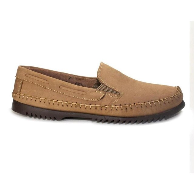 Mocassim Masculino Couro Sapatilha Calce Fácil Conforto
