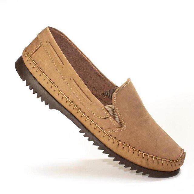 Mocassim Masculino Couro Sapatilha Calce Fácil Conforto