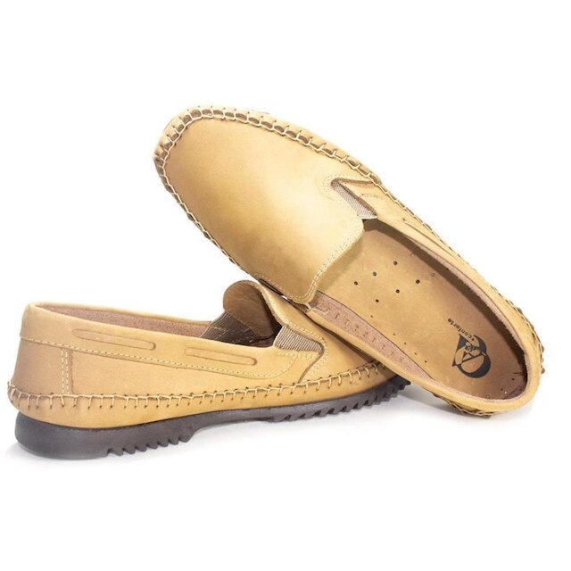 Mocassim Masculino Couro Sapatilha Calce Fácil Conforto