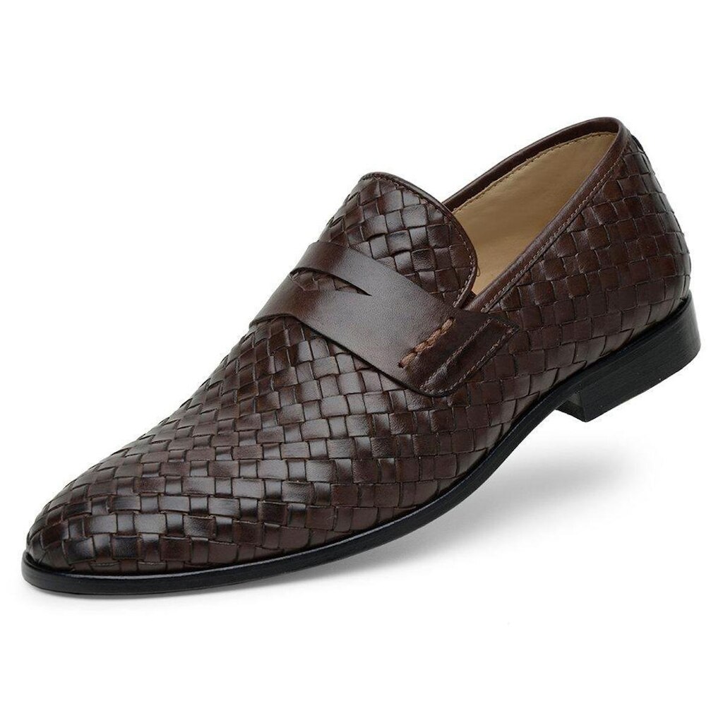 Mocassim Masculino Couro Tressê Detalhe Faixa Conforto