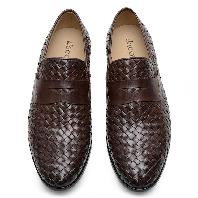 Mocassim Masculino Couro Tressê Detalhe Faixa Conforto
