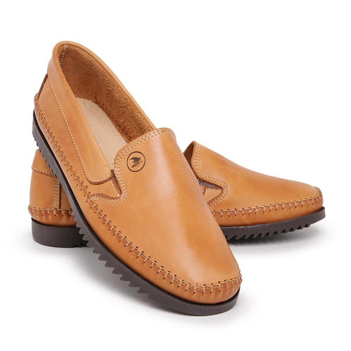 Mocassim Masculino de Couro Macio e Confortável de Qualidade - Mostarda |  Zattini