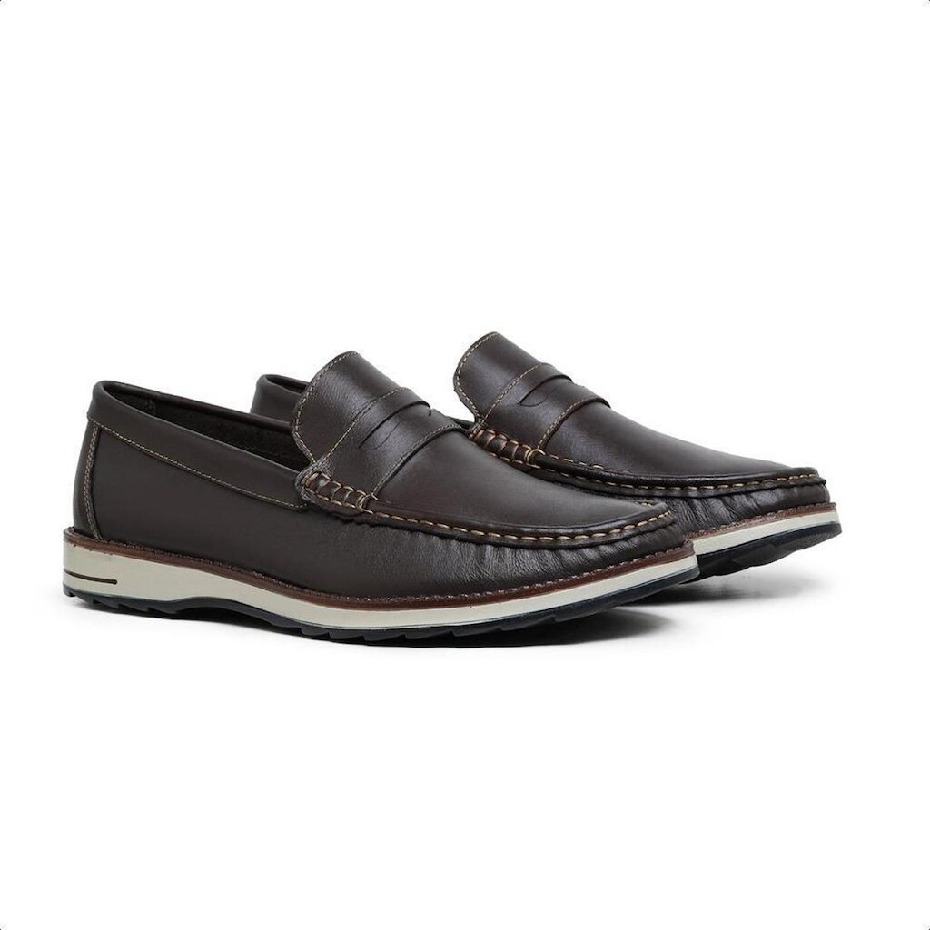 Mocassim Masculino Dockside Couro Legítimo Costura Manual - 2601