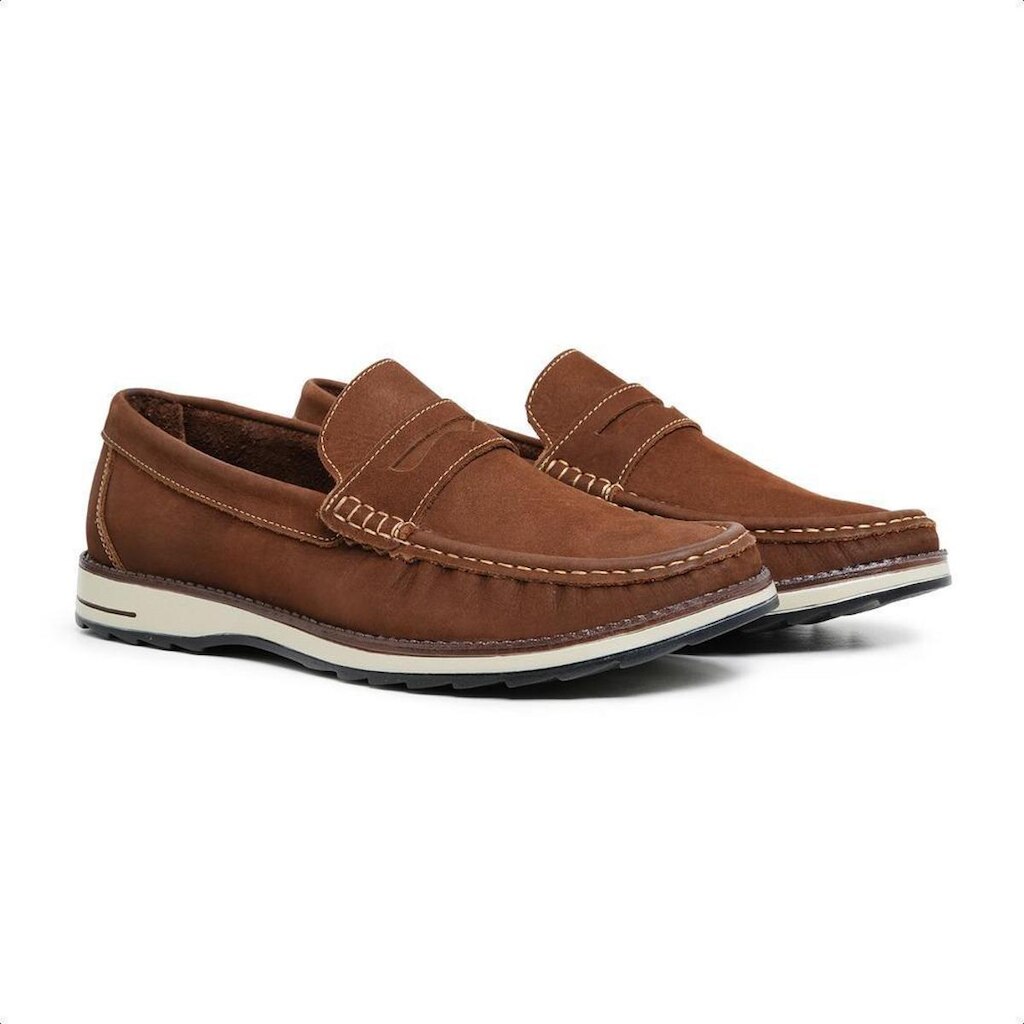 Mocassim Masculino Dockside Couro Legítimo Costura Manual - NBK2601