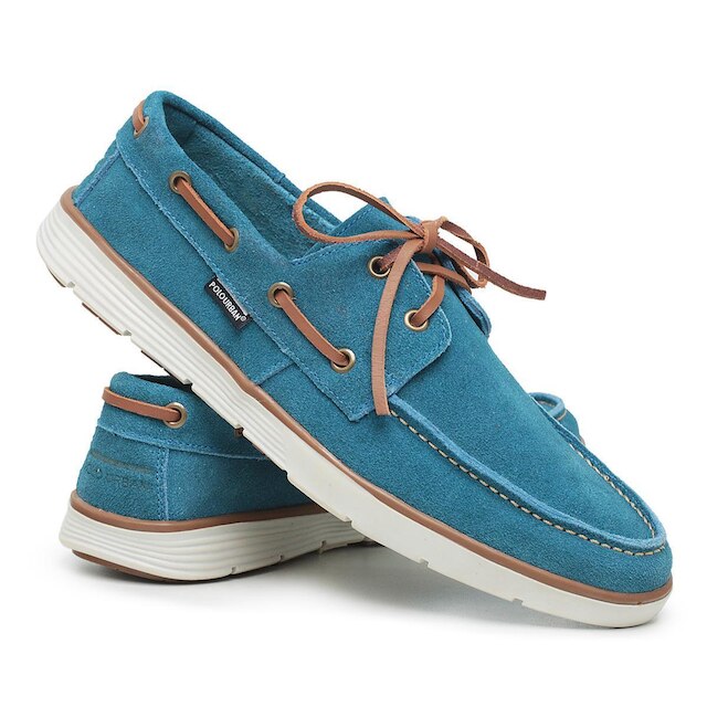 Mocassim Masculino Dockside Top Sider em Couro Polo Urban Turquesa