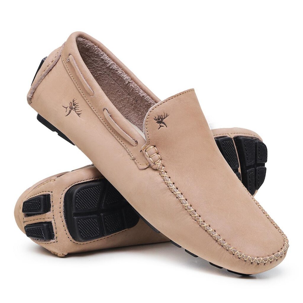 Mocassim Masculino em Couro Estiloso Moderno Calçado Vancouver Casual