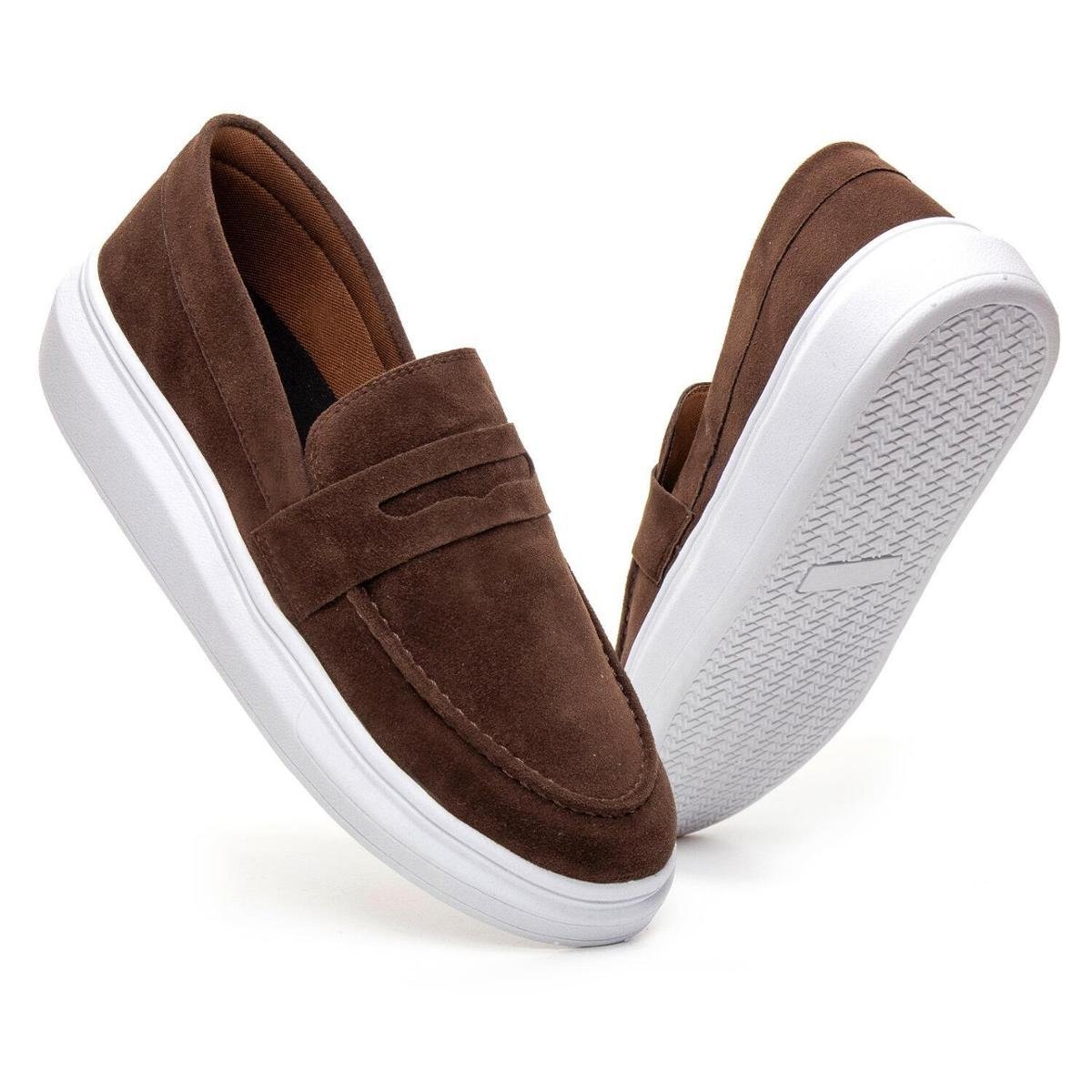 Mocassim Masculino Loafer Moderno em Camurça Premium Preto Costurado Menor preço em Mocassim Masculino Loafer Moderno em Camurça Premium Preto Costurado