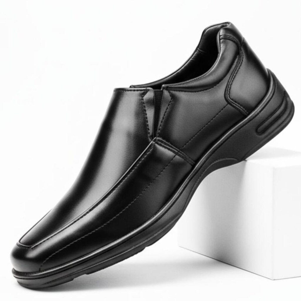 Mocassim Masculino Loafer Ortopédico Verniz Calce Fácil Moderno