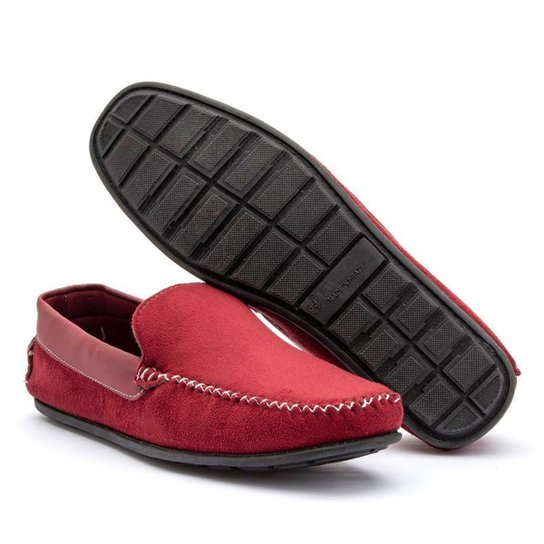 Mocassim Masculino Social Casual Clássico - Caramelo - 44 - Vermelho
