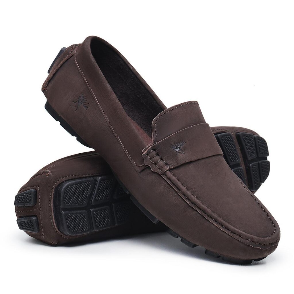Mocassim Moderno Vancouver Masculino Despojado em Couro Camurça Confortável