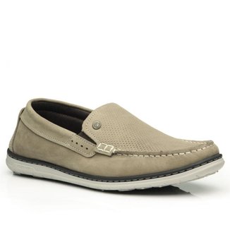 Mocassim Pegada Masculino em Couro Areia 141104-05