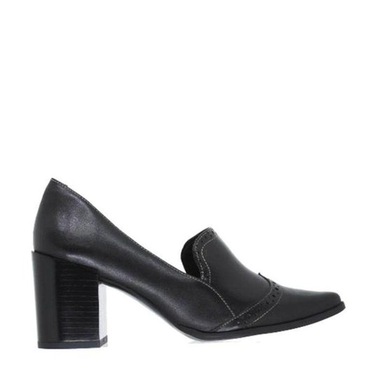 MOCASSIM SALTO BLOCO COURO - Marrom