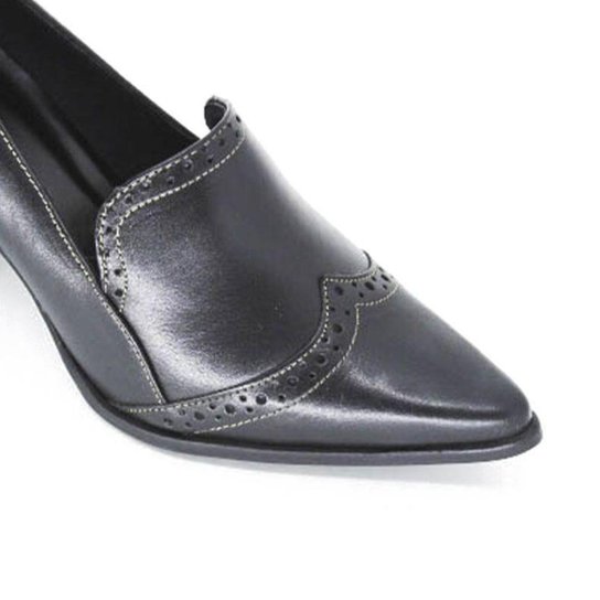 MOCASSIM SALTO BLOCO COURO - Marrom
