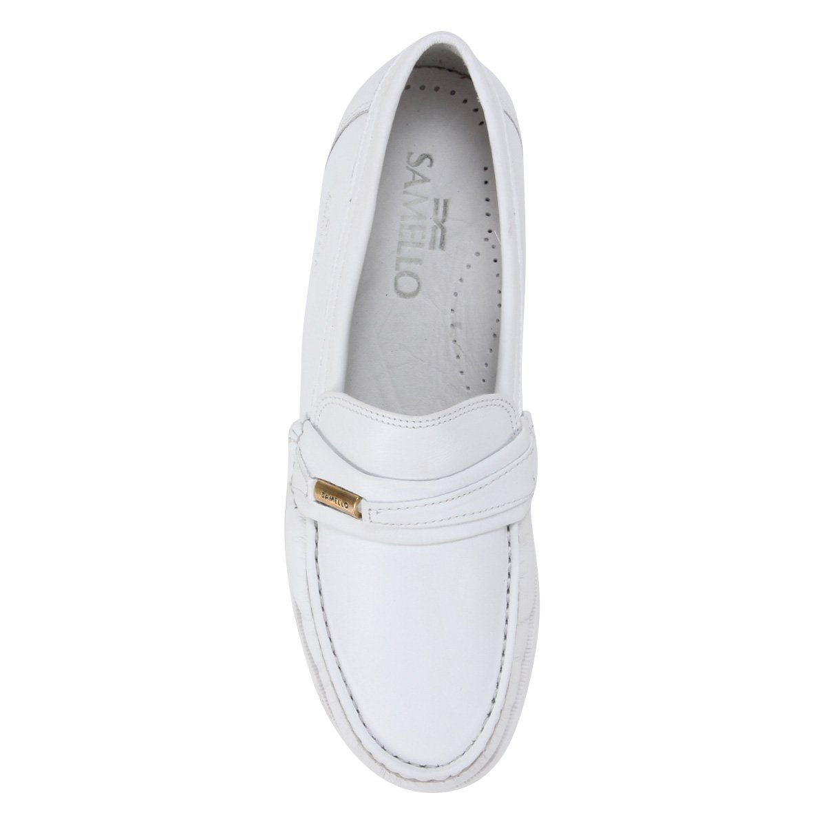 Mocassim Samello Liso Masculino - Branco | Zattini