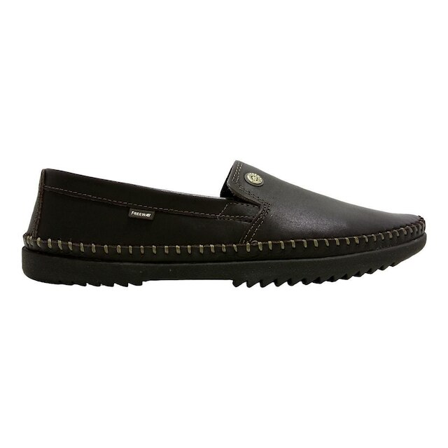 Mocassim Sapatilha Casual Masculino FreeWay Logan 4 Elástico Couro 3748