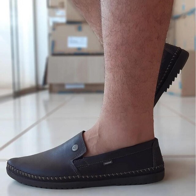 Mocassim Sapatilha Casual Masculino FreeWay Logan 4 Elástico Couro 3748
