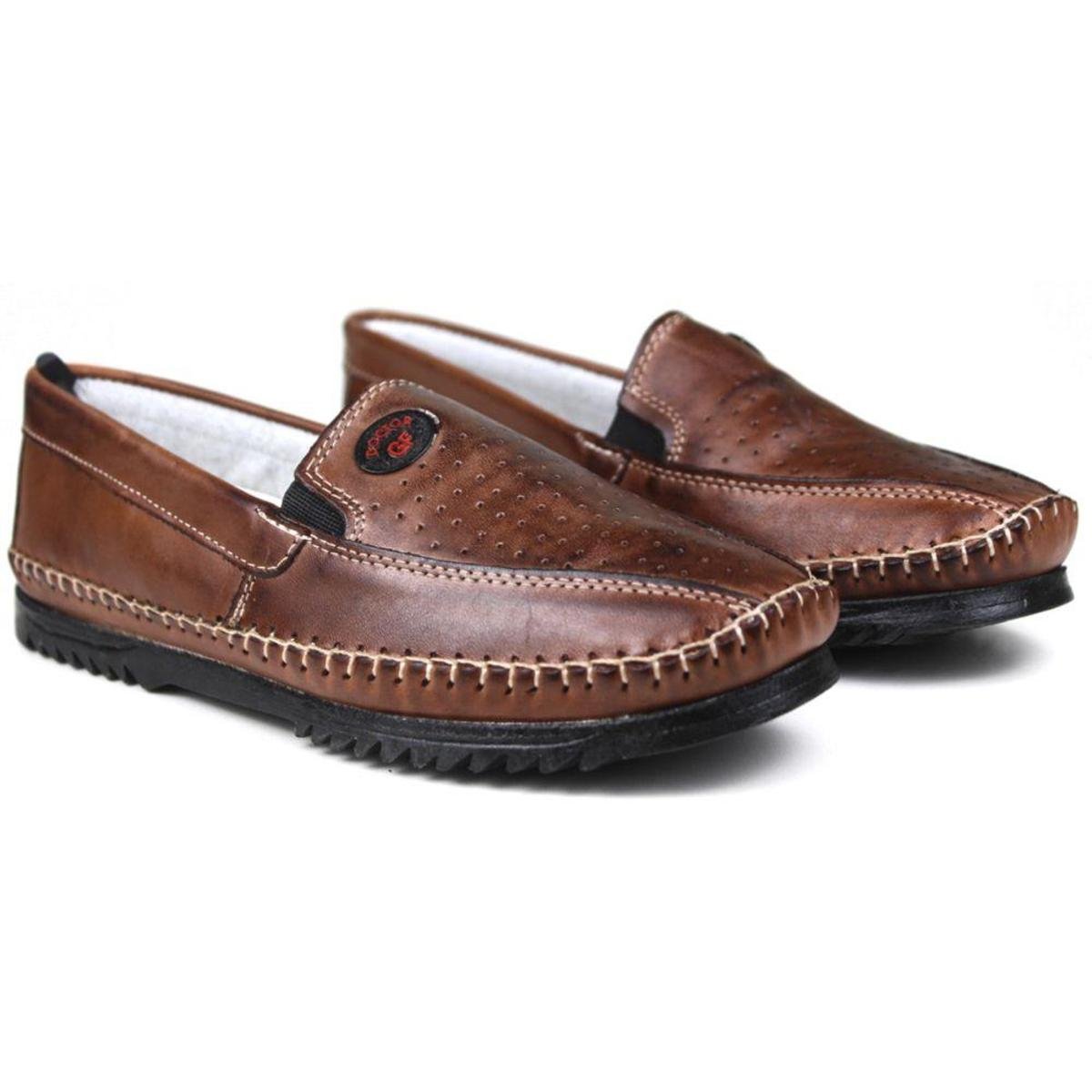 Mocassim Sapatilha Masculina Stinky em Couro – Cor Havana - Marrom Menor preço em Mocassim Sapatilha Masculina Stinky em Couro – Cor Havana - Marrom